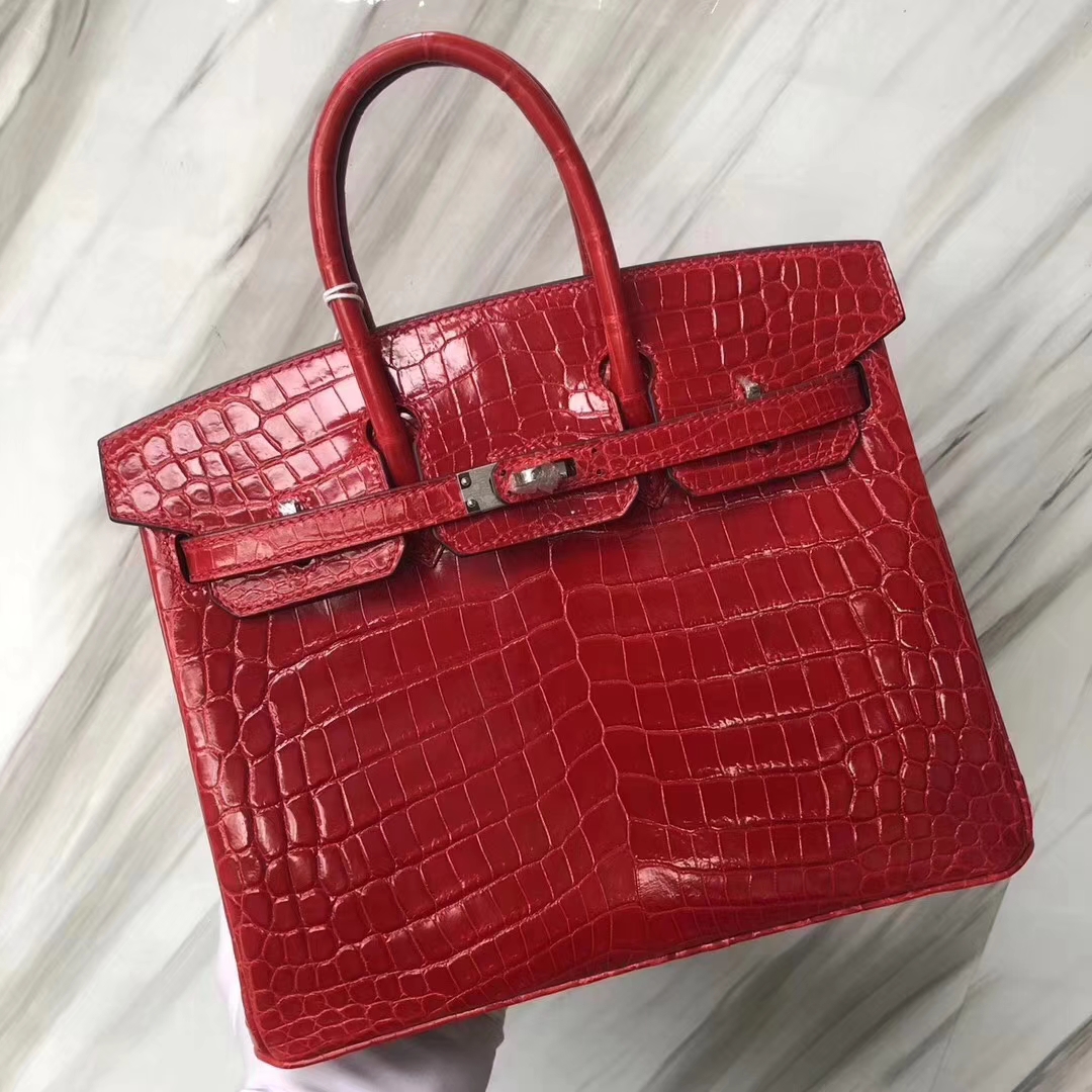 hermès(爱马仕);类别:birkin 铂金包;颜色:法拉利红;材质:亮面鳄鱼