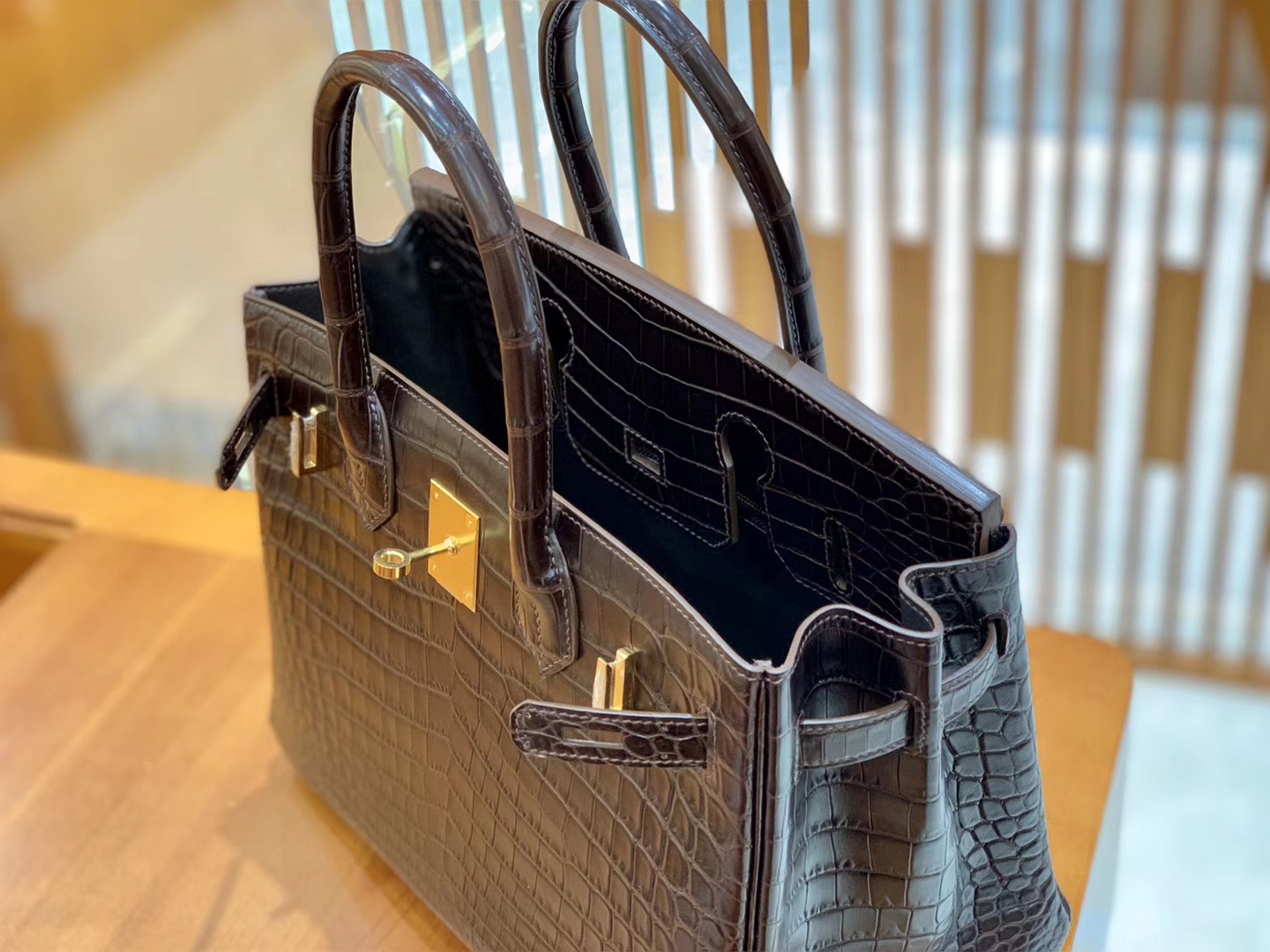 hermès(爱马仕)birkin 30cm 摩卡 金扣 尼罗 雾面 两点 鳄鱼皮 全