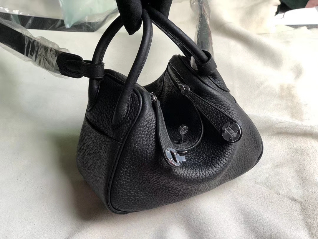 hermès(爱马仕)mini lindy 20cm tc ck89 黑色 银扣 顶级手缝 小可爱