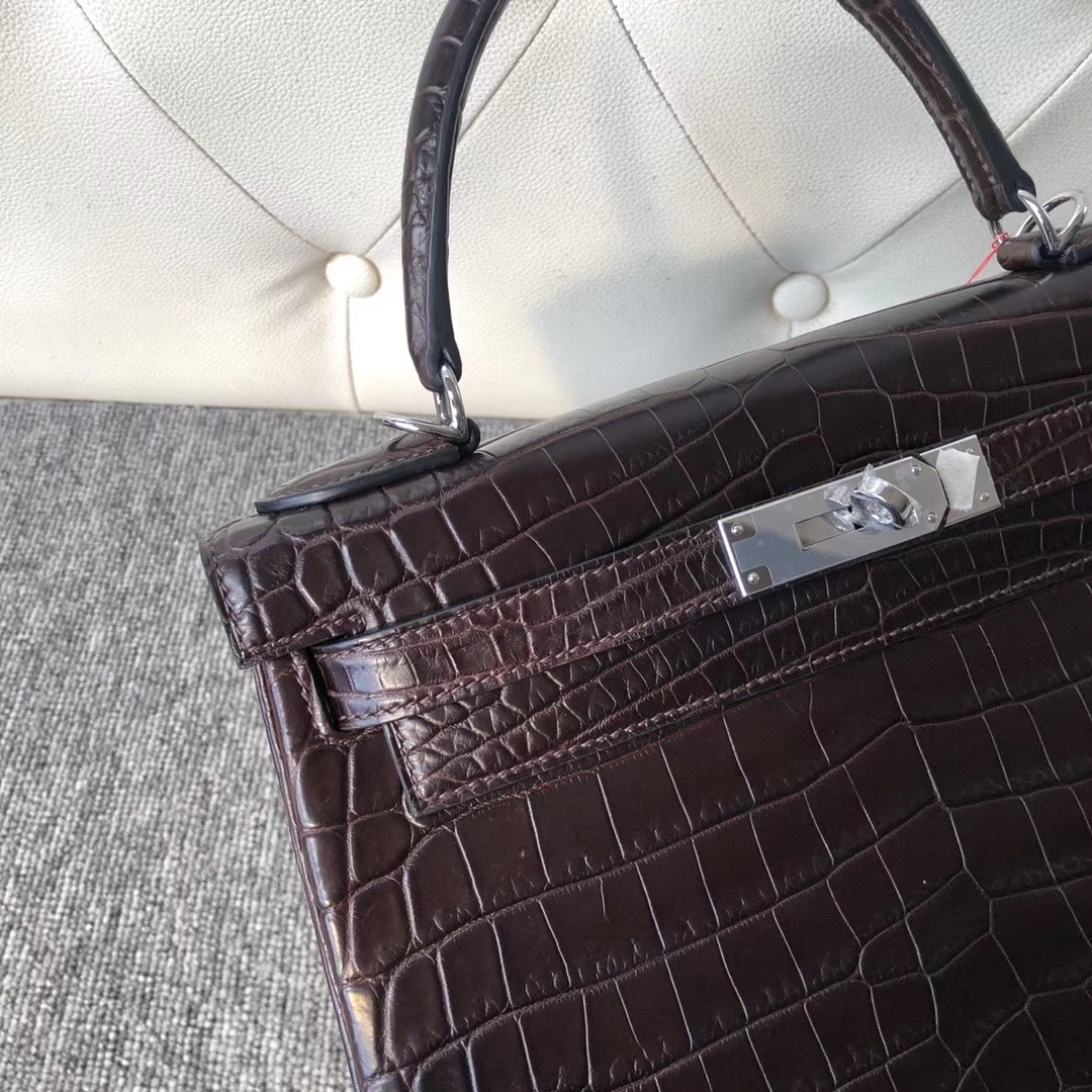 hermès(爱马仕)kelly 28cm crocodile matt 雾面鳄鱼