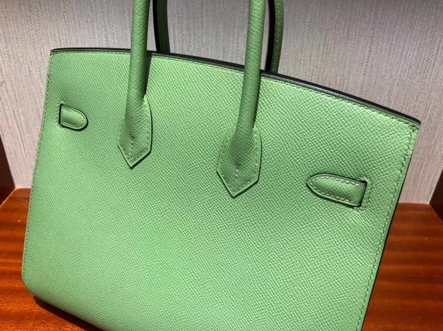 hermès(爱马仕)birkin 铂金包 epsom 原厂掌纹皮 3i 牛油果绿 金扣